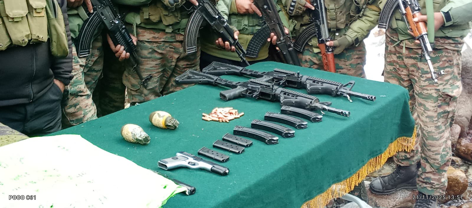 Major Cache of Weapons Recovered in Handwara–Nowgam Sector; Terror Plot Foiled