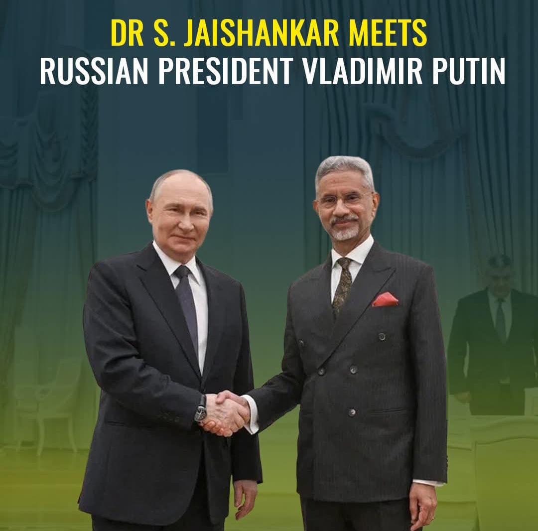 External Affairs Minister S. Jaishankar Meets Russian President Vladimir Putin in Moscow